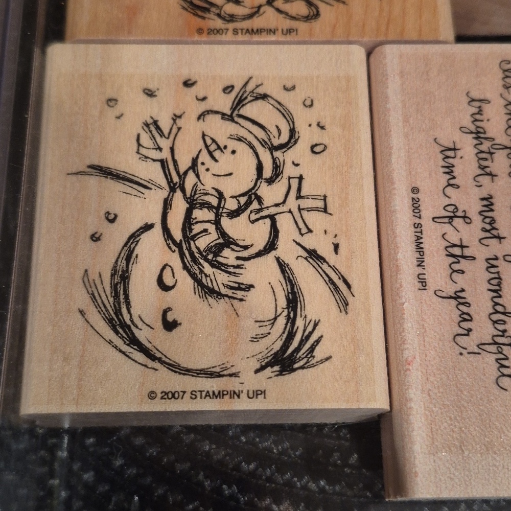 STAMPIN' UP! Retired 2007 'Jolliest Time Of The Year' Stamp Set, Set of 4 Stamps - Picture 3 of 8